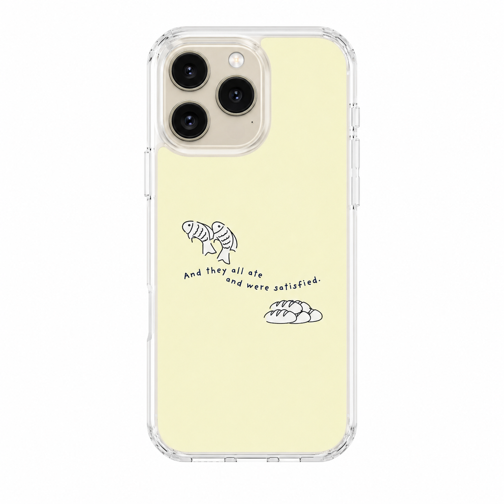 Clear Magnetic Phone Case Fish and Loaves iPhone Case, Butter Yellow Coastal Faith Cover