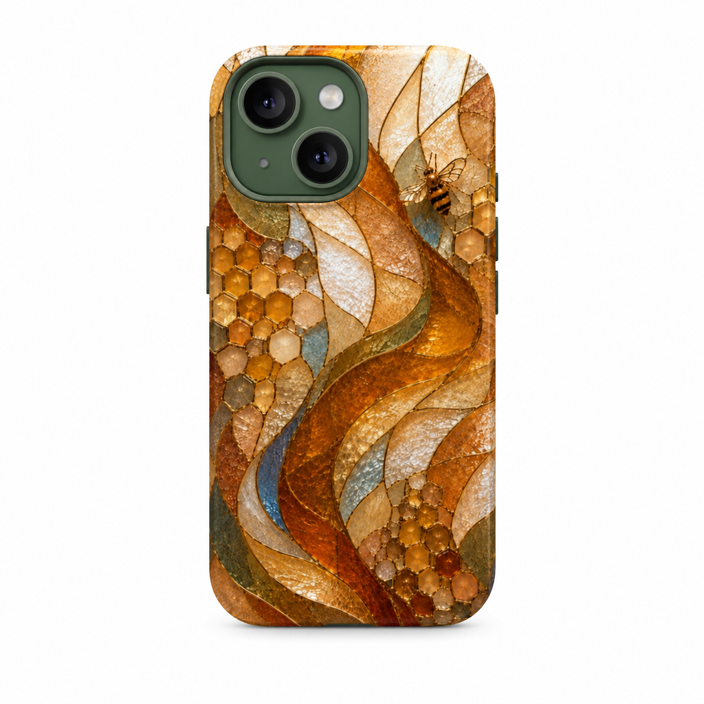 Abstract Amber Mosaic Phone Case — Magnetic Impact-Resistant iPhone Cover