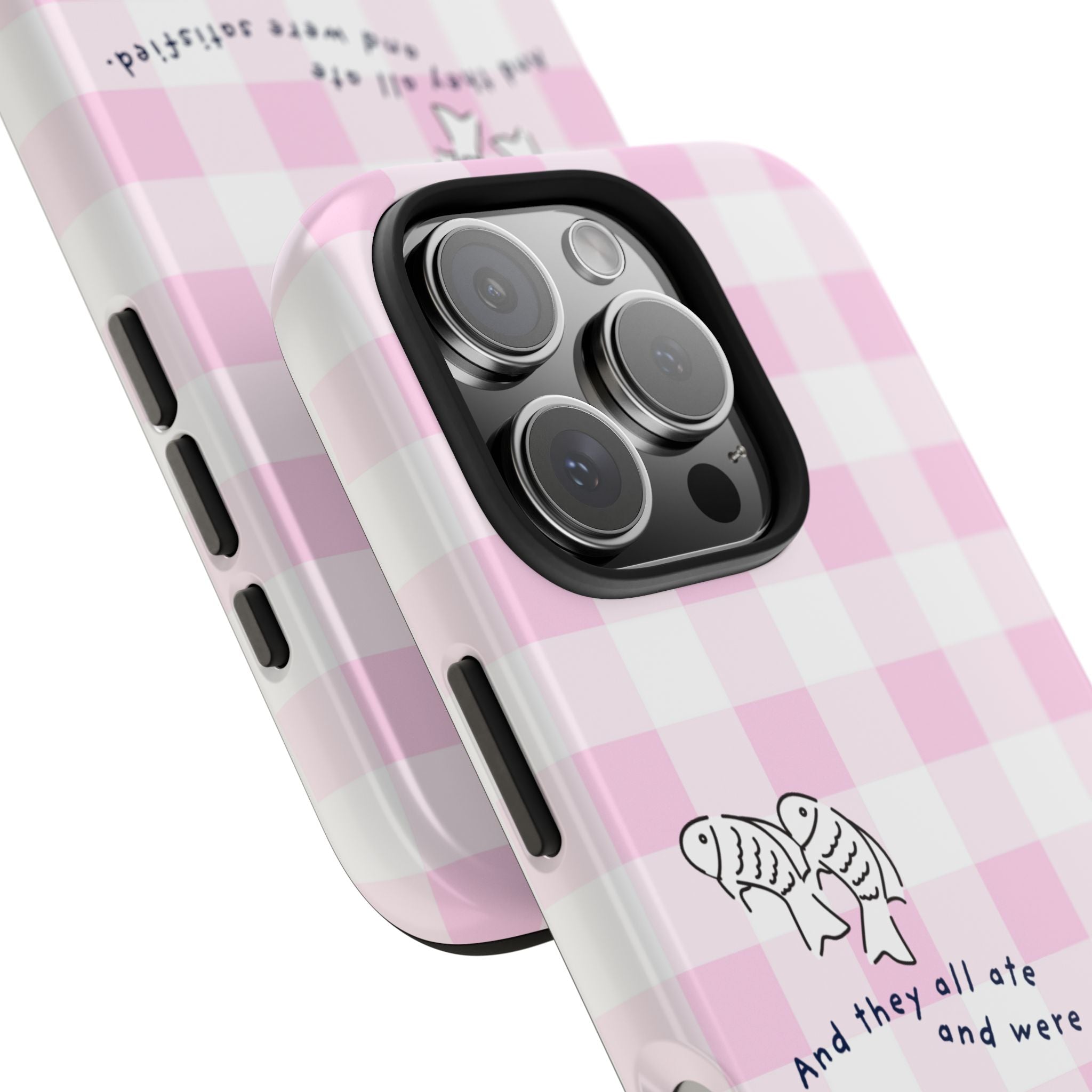 FISH AND LOAVES Gingham Phone Case (Pink)