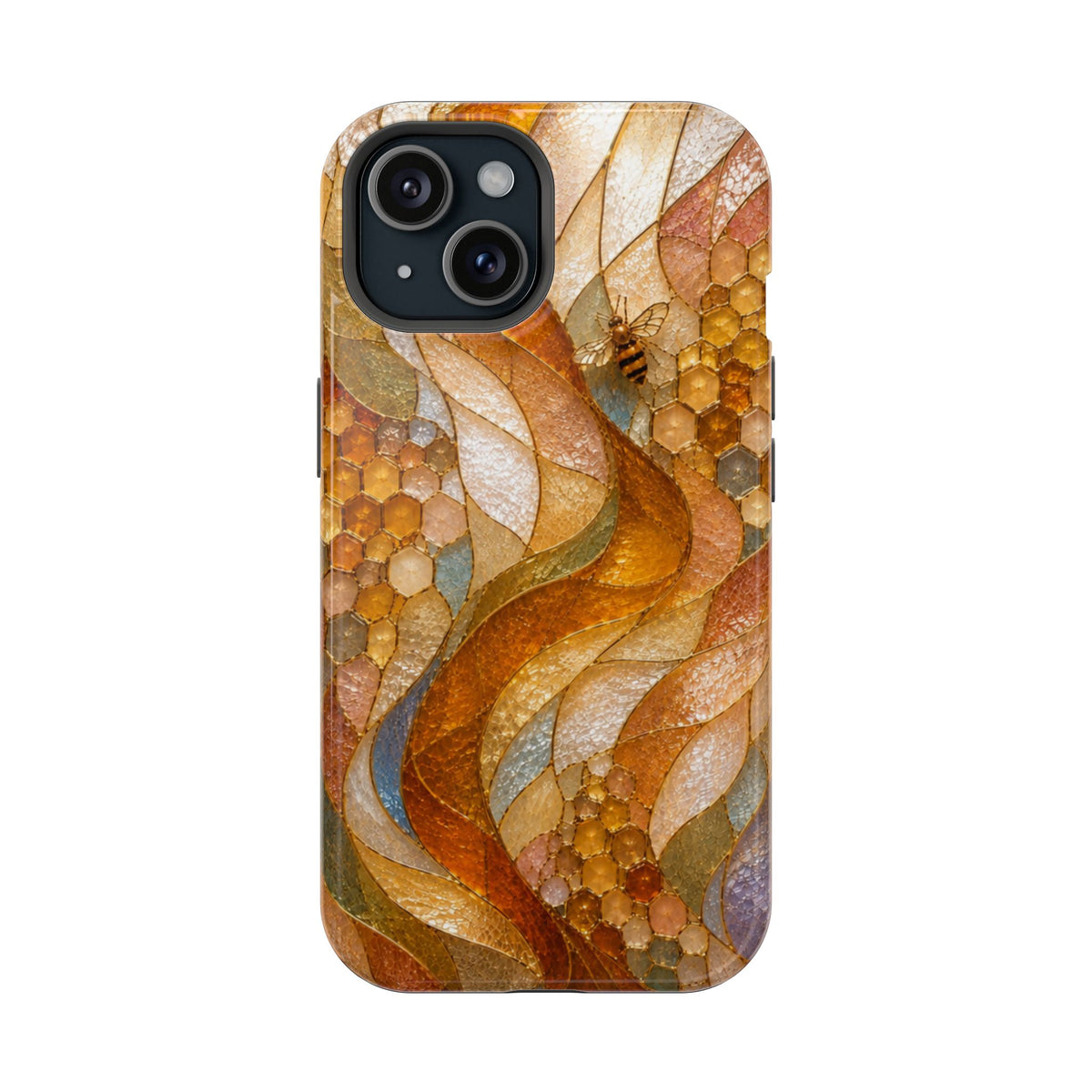 Abstract Amber Mosaic Phone Case — Magnetic Impact-Resistant iPhone Cover