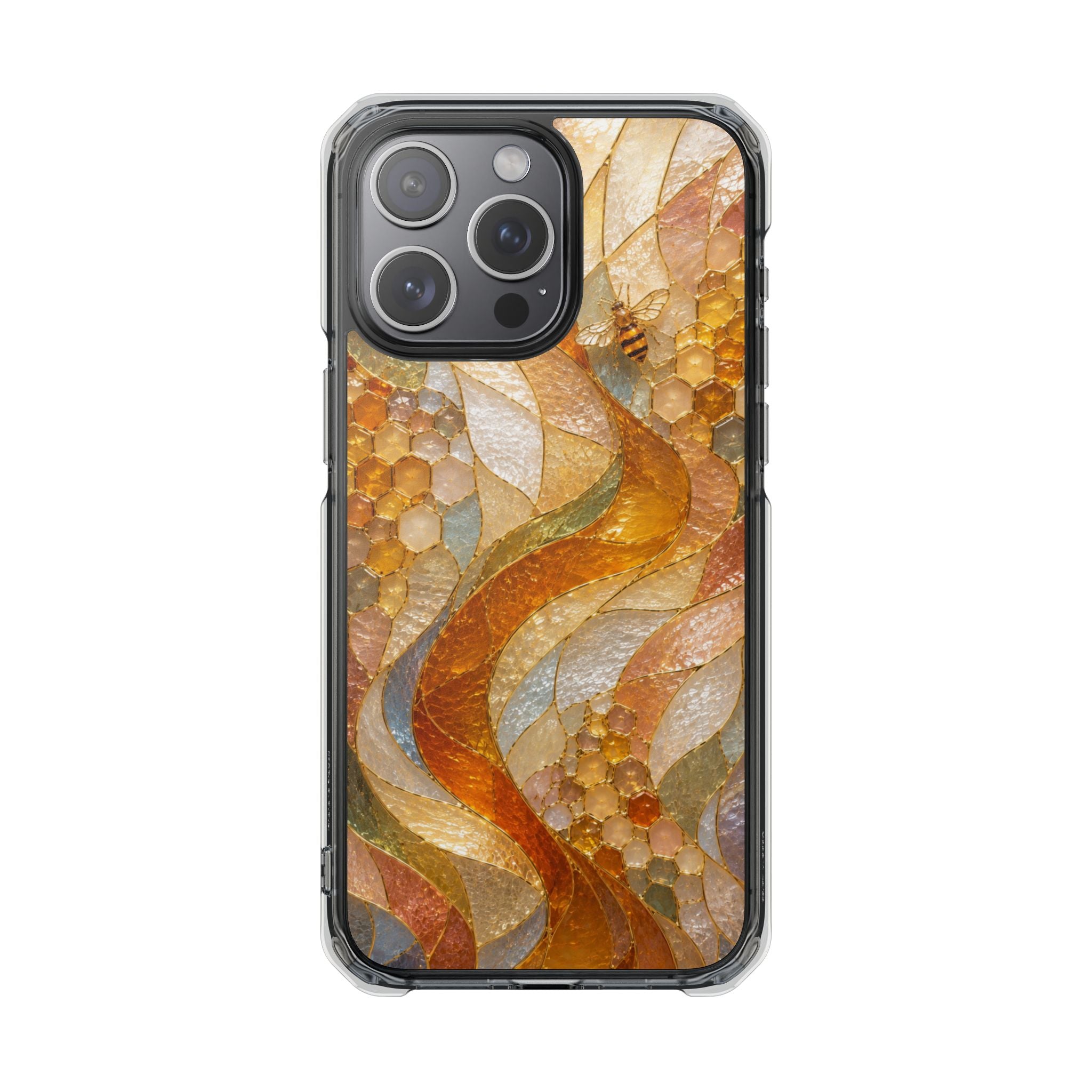 Clear Magnetic Phone Case — Autumn Mosaic Swirl Design