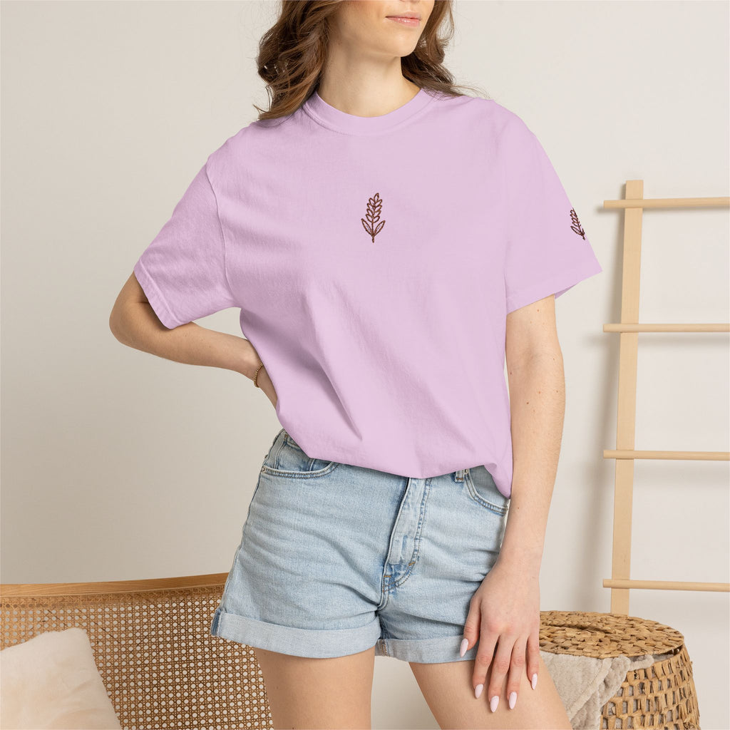Christian Wheat Embroidered T-Shirt | Fall Comfort Colors Tee | Daily Bread Faith Shirt | Minimal Christian Fall Shirt