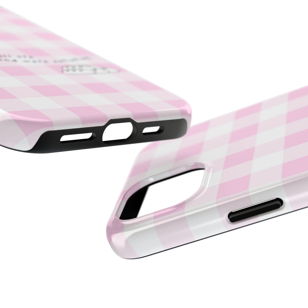 FISH AND LOAVES Gingham Phone Case (Pink)