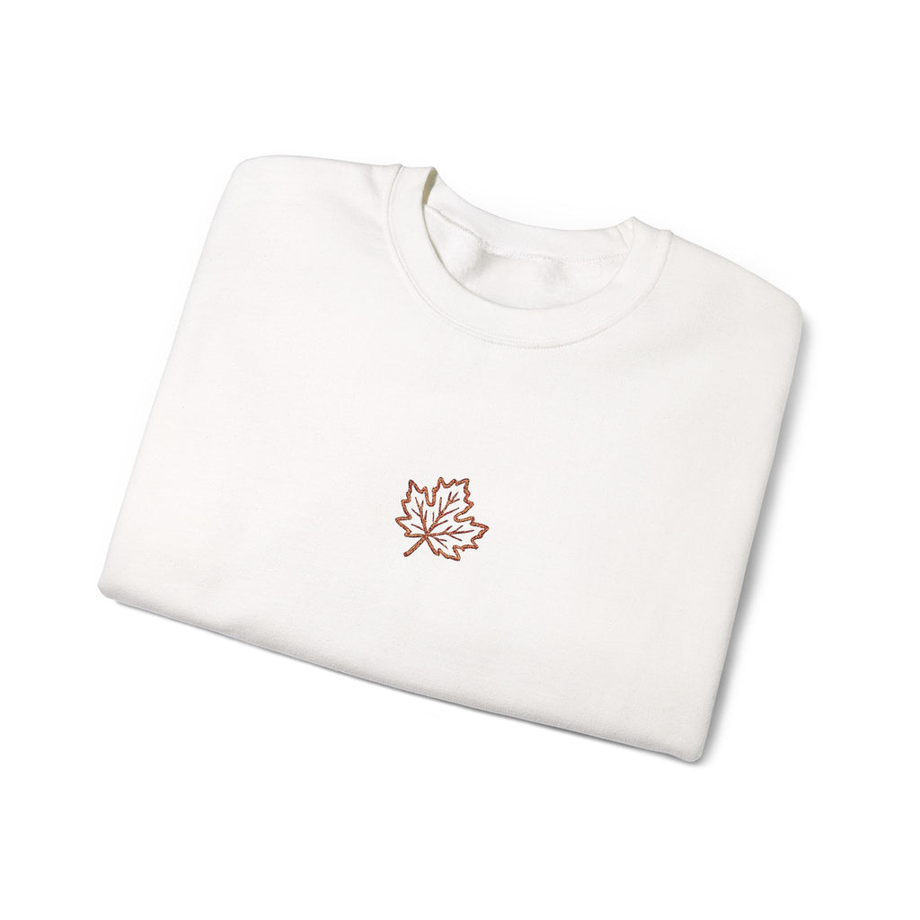 Embroidered Maple Leaf Crewneck Sweatshirt | Christian Fall Pullover | Minimal Autumn Sweatshirt | Cozy Faith Inspired Sweater