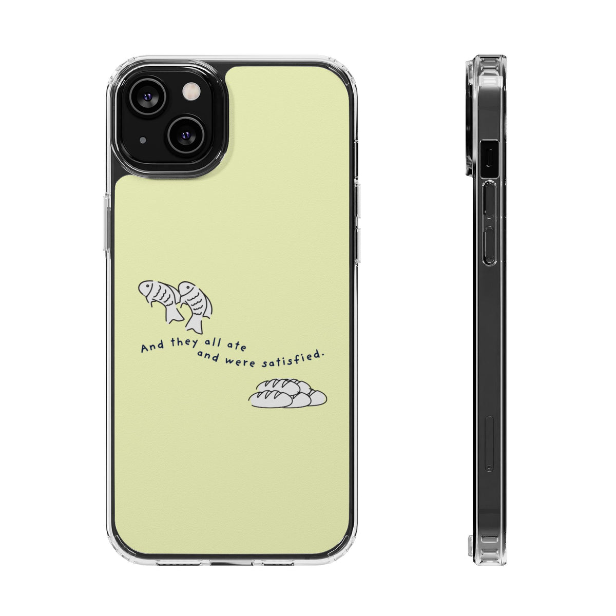 Clear Magnetic Phone Case Fish and Loaves iPhone Case, Butter Yellow Coastal Faith Cover