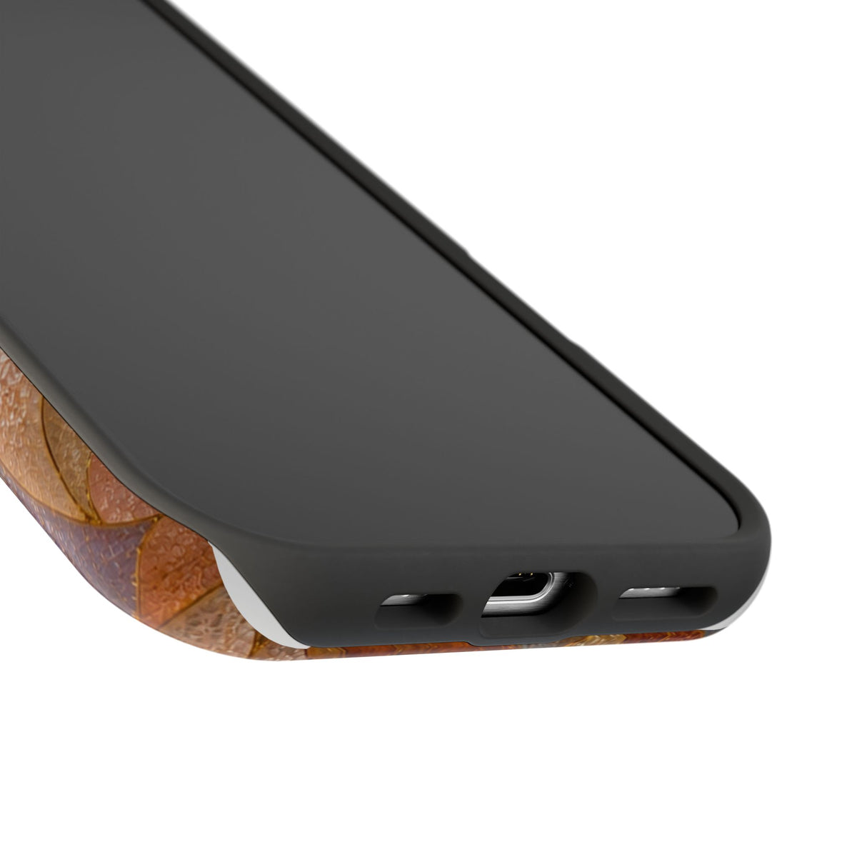 Abstract Amber Mosaic Phone Case — Magnetic Impact-Resistant iPhone Cover