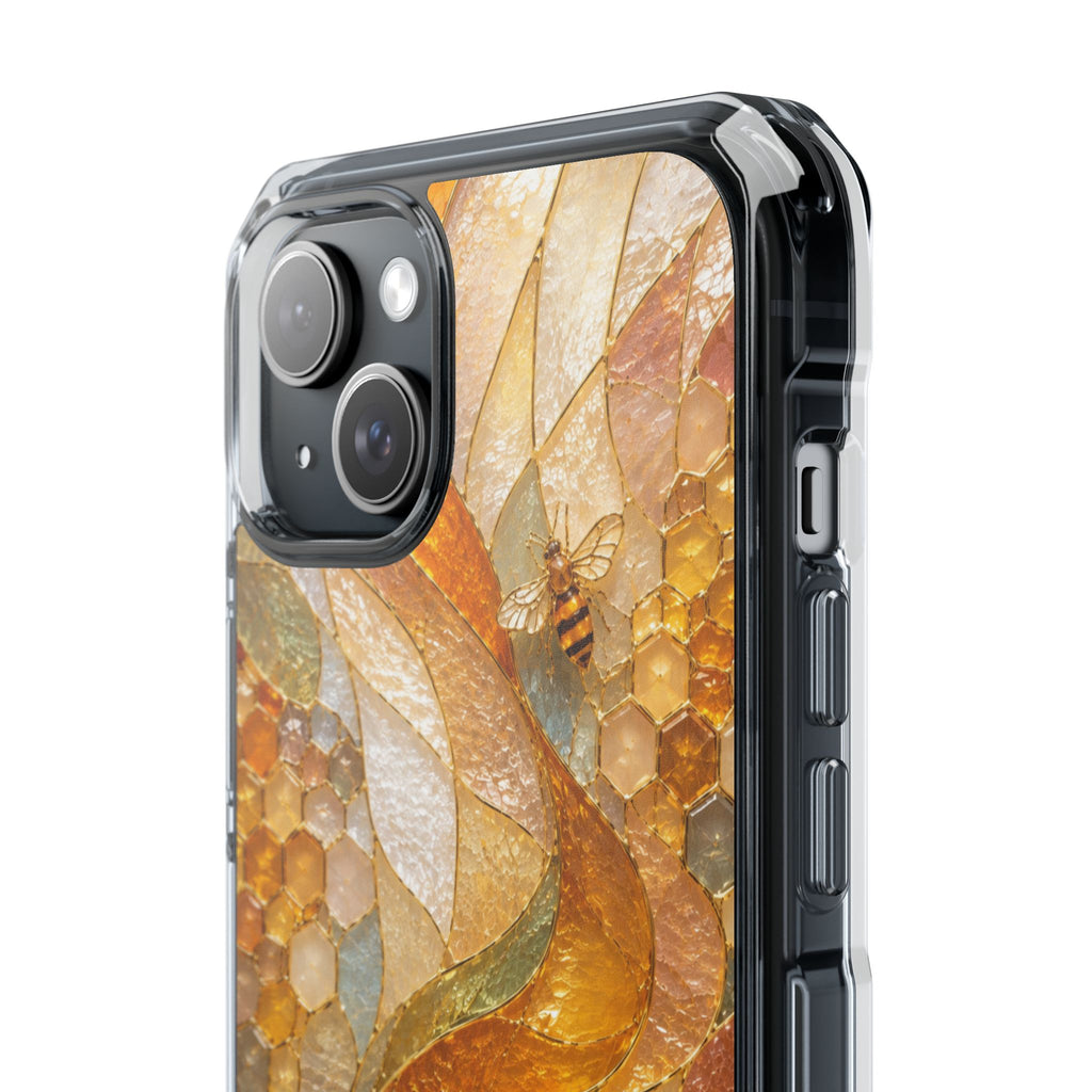Clear Magnetic Phone Case — Autumn Mosaic Swirl Design