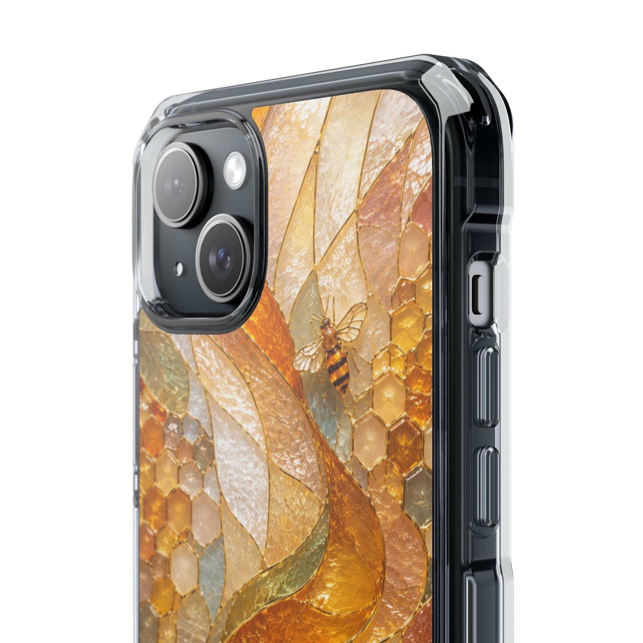 Clear Magnetic Phone Case — Autumn Mosaic Swirl Design