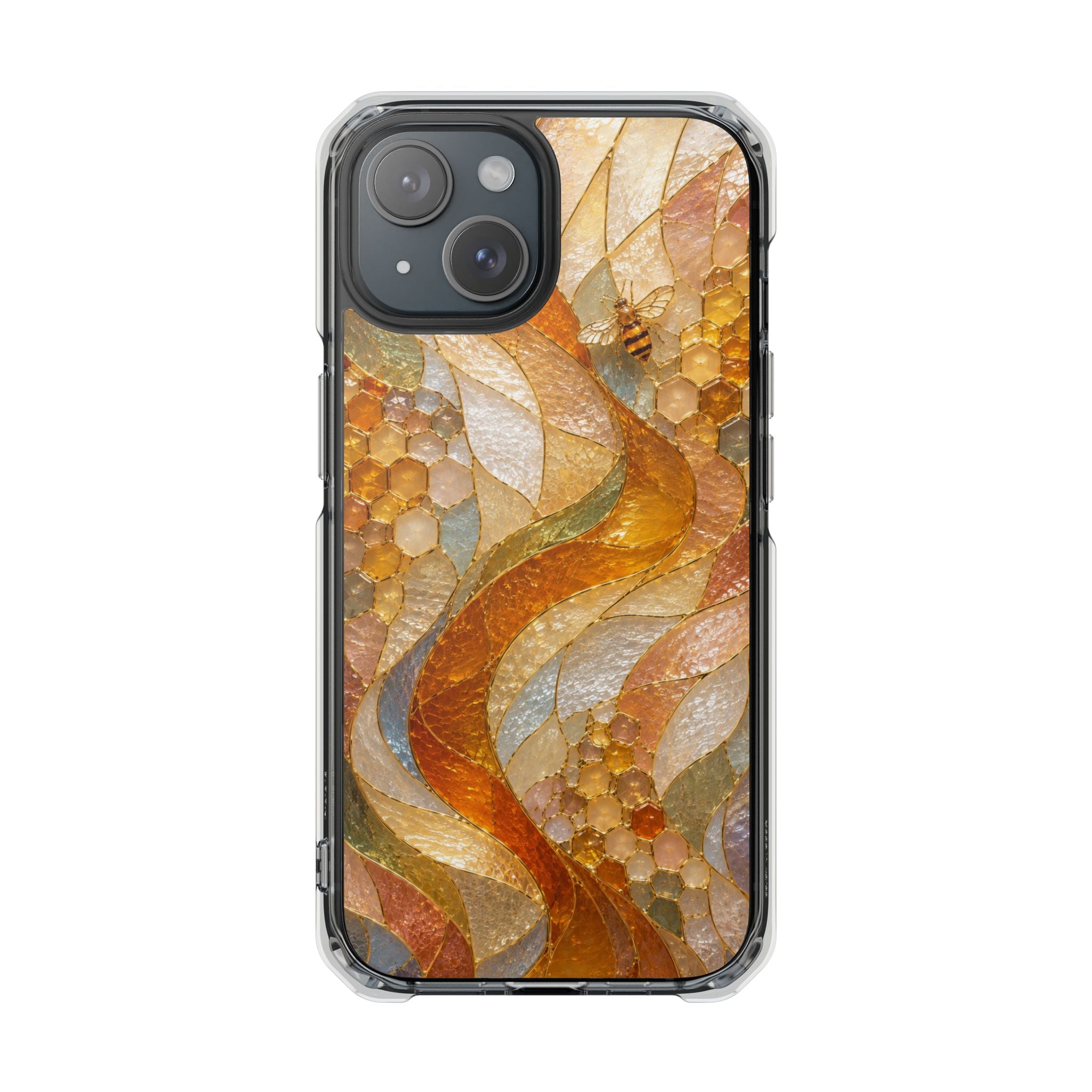 Clear Magnetic Phone Case — Autumn Mosaic Swirl Design