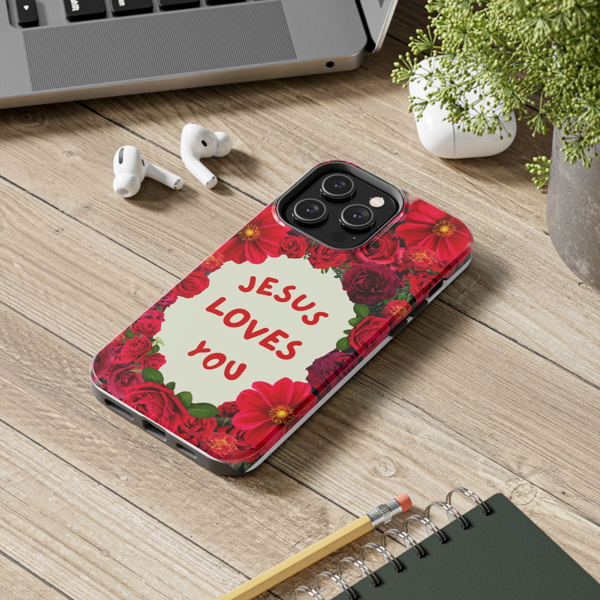 JESUS LOVES YOU Phone Case (Red)