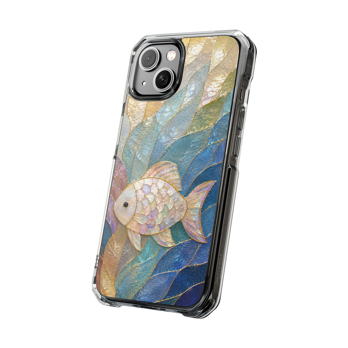 Trust and Know Clear Magnetic Phone Case — Iridescent Fish Mosaic Design