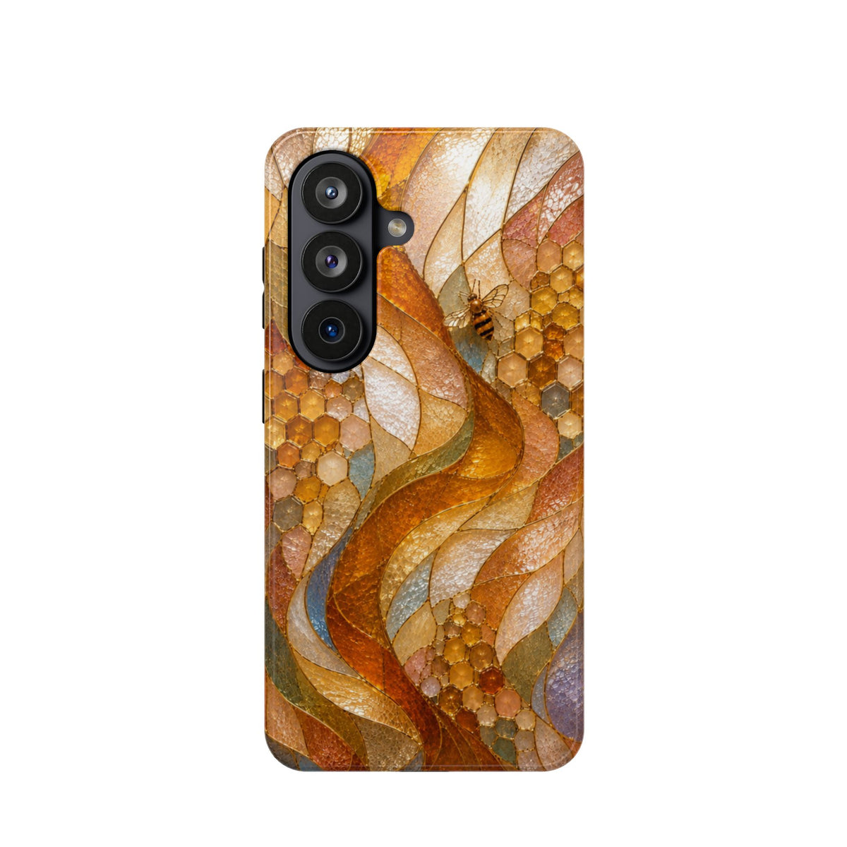 Abstract Amber Mosaic Phone Case — Magnetic Impact-Resistant iPhone Cover