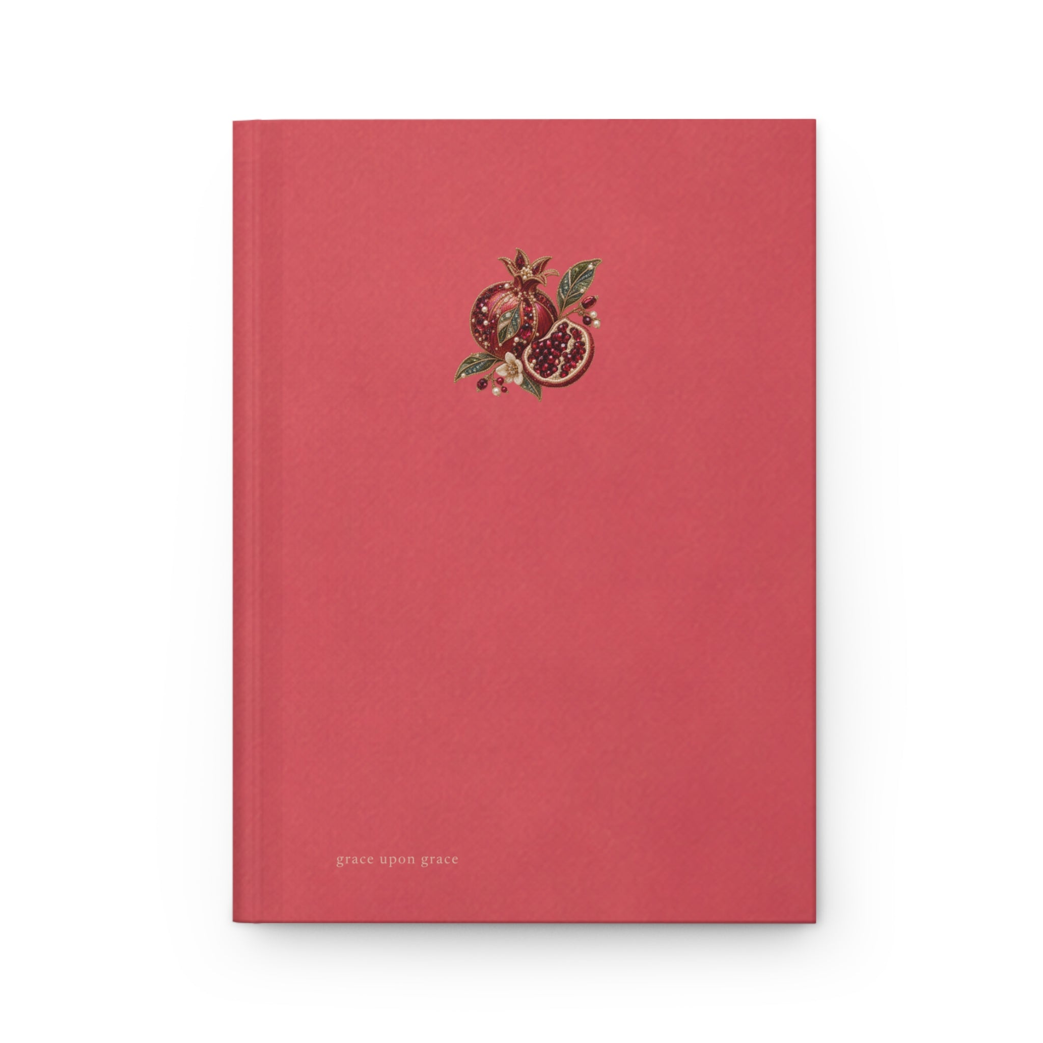 Matte Persimmon Pomegranate Hardcover Journal — Red Notebook for Gratitude & Daily Notes