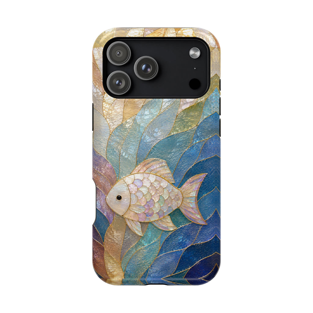 Fish Mosaic Magnetic Phone Case — Impact-Resistant Ocean Art