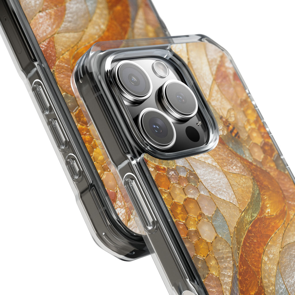 Clear Magnetic Phone Case — Autumn Mosaic Swirl Design