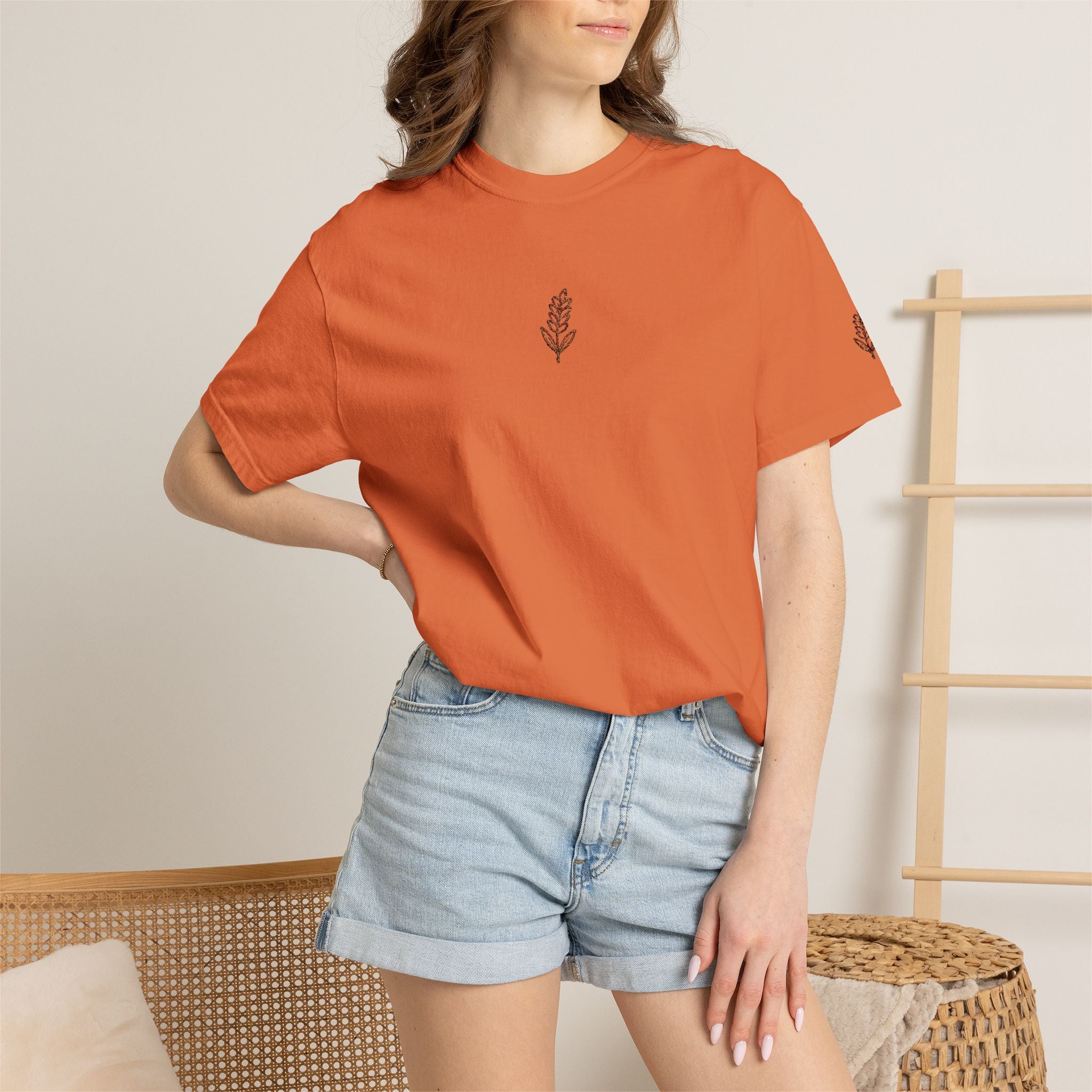 Christian Wheat Embroidered T-Shirt | Fall Comfort Colors Tee | Daily Bread Faith Shirt | Minimal Christian Fall Shirt