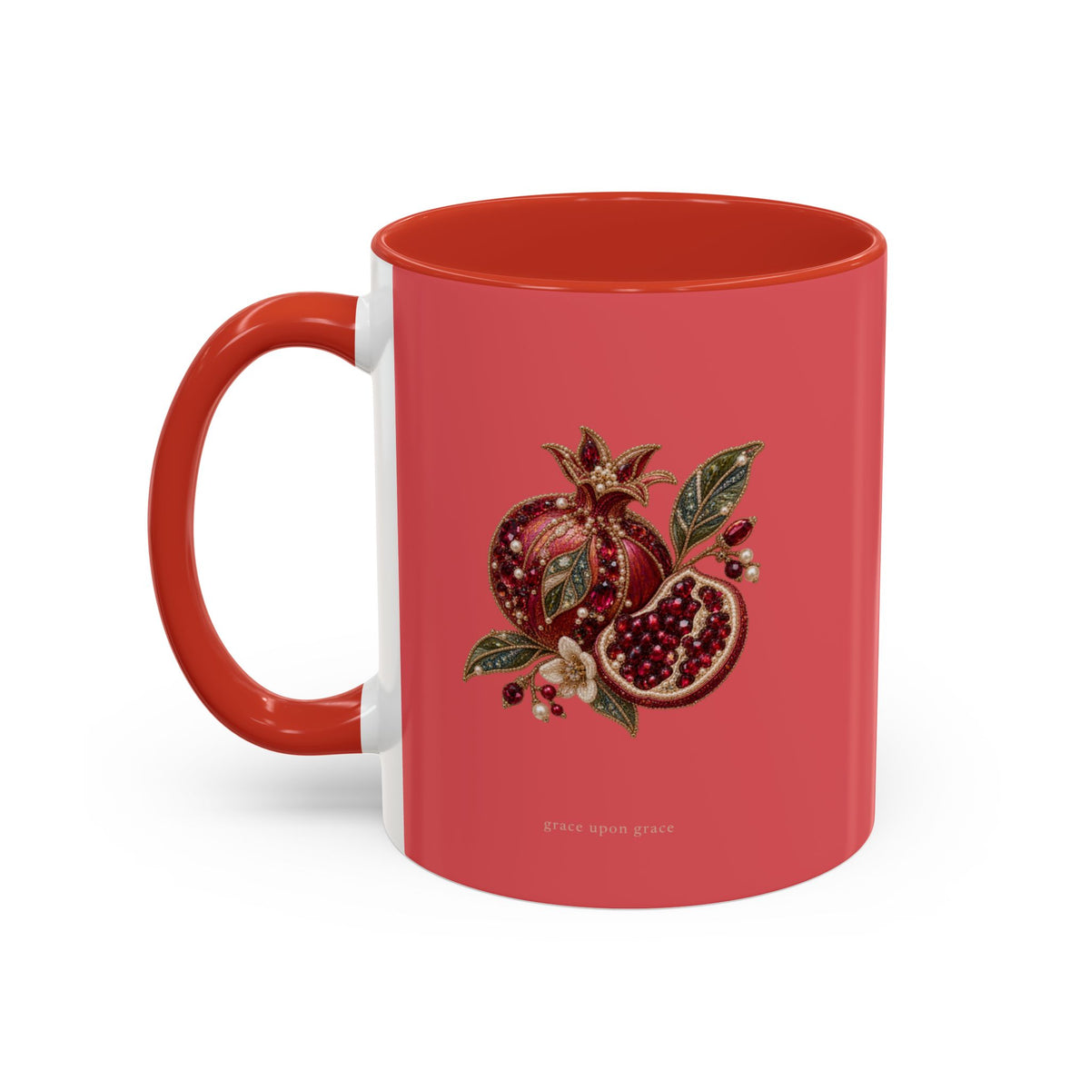 Grace Upon Grace Pomegranate Mug — Christian Coffee Mug, 11 oz