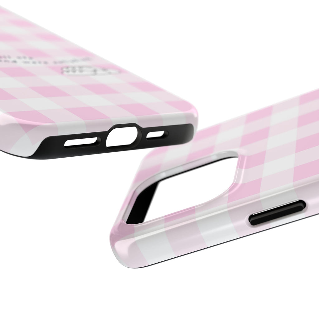 FISH AND LOAVES Gingham Phone Case (Pink)