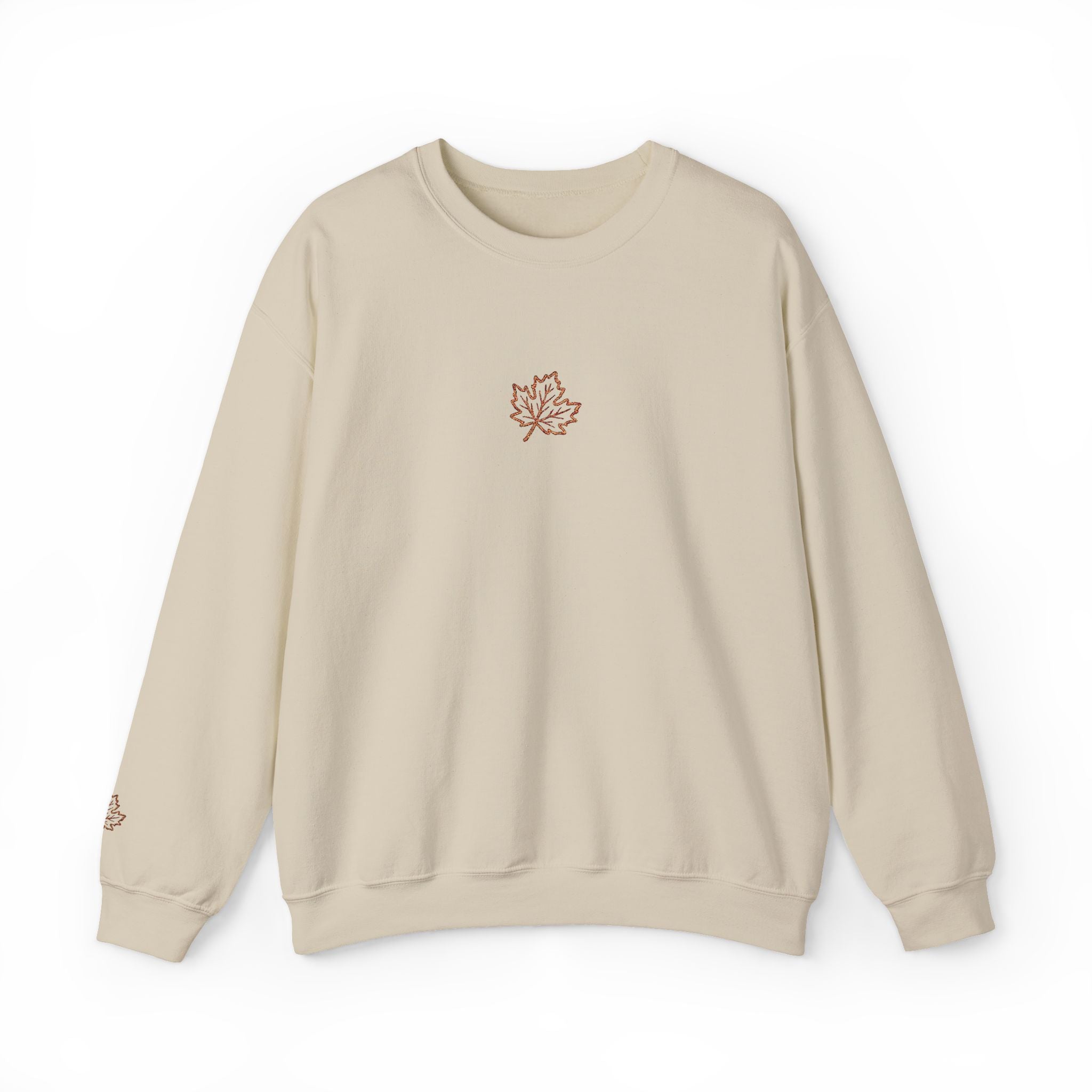 Embroidered Maple Leaf Crewneck Sweatshirt | Christian Fall Pullover | Minimal Autumn Sweatshirt | Cozy Faith Inspired Sweater