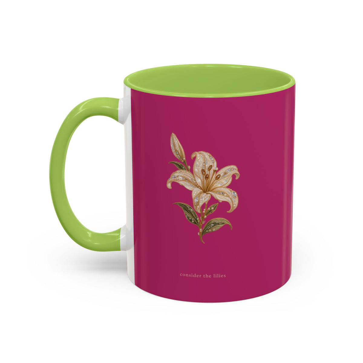 Consider the Lilies Mug — Christian Floral Coffee Mug, 11 oz