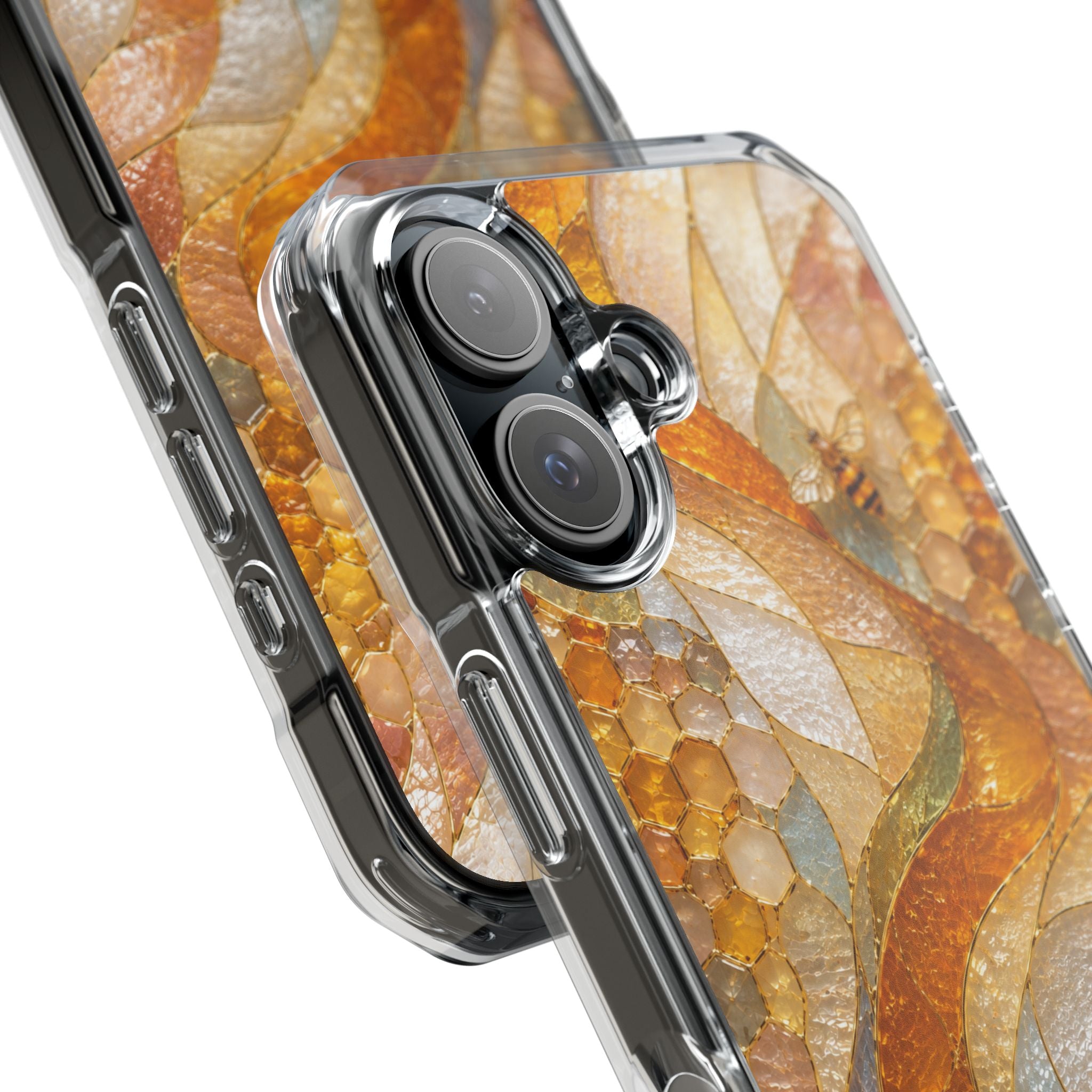 Clear Magnetic Phone Case — Autumn Mosaic Swirl Design