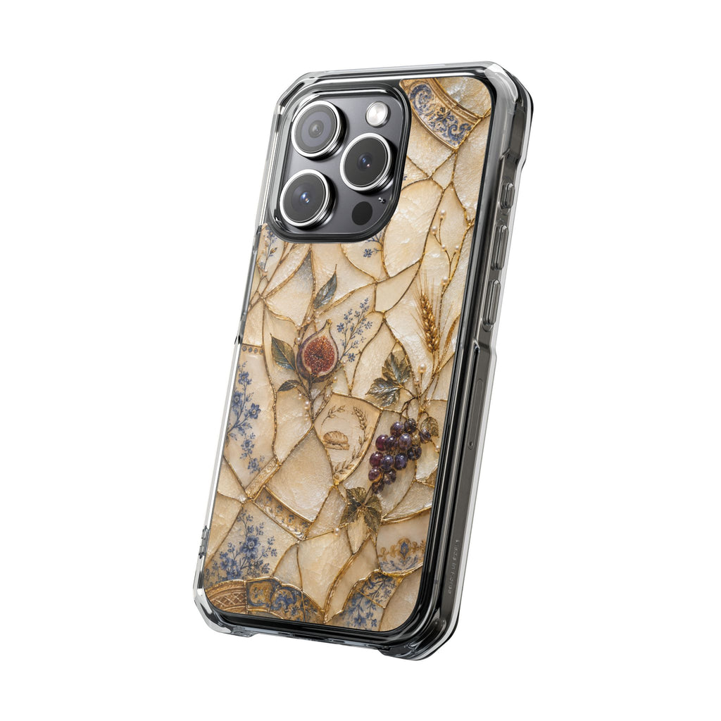 Floral Mosaic Magnetic Clear Phone Case