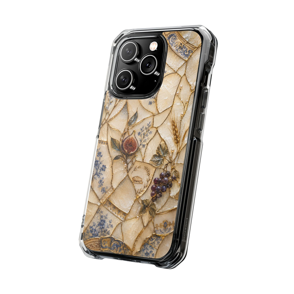 Floral Mosaic Magnetic Clear Phone Case