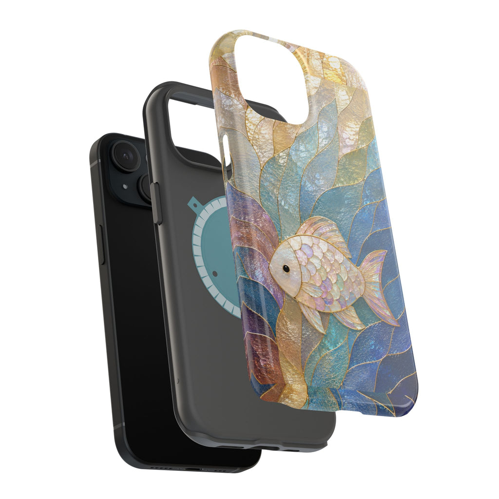 Fish Mosaic Magnetic Phone Case — Impact-Resistant Ocean Art