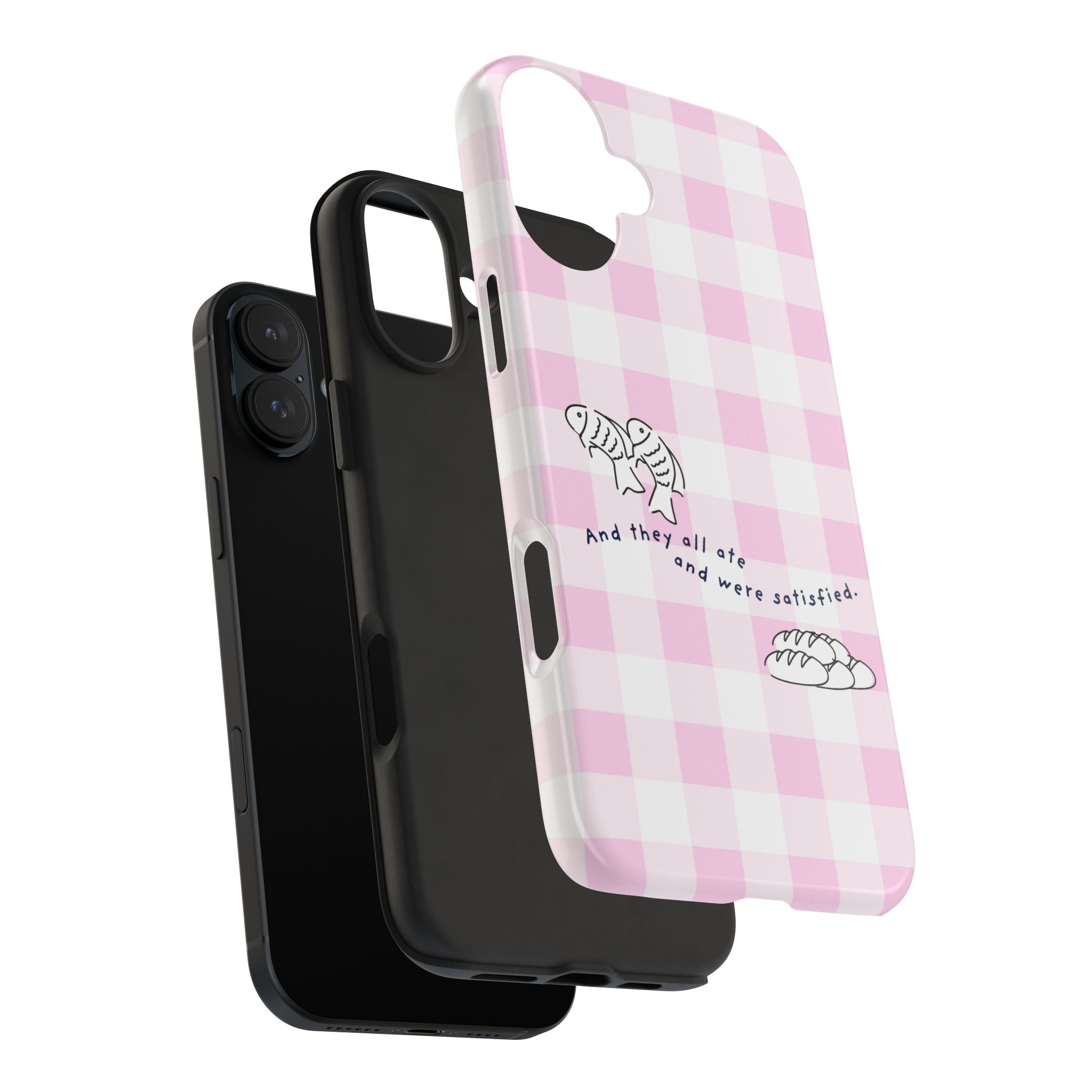 FISH AND LOAVES Gingham Phone Case (Pink)