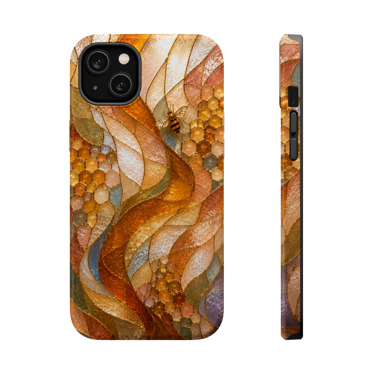 Abstract Amber Mosaic Phone Case — Magnetic Impact-Resistant iPhone Cover