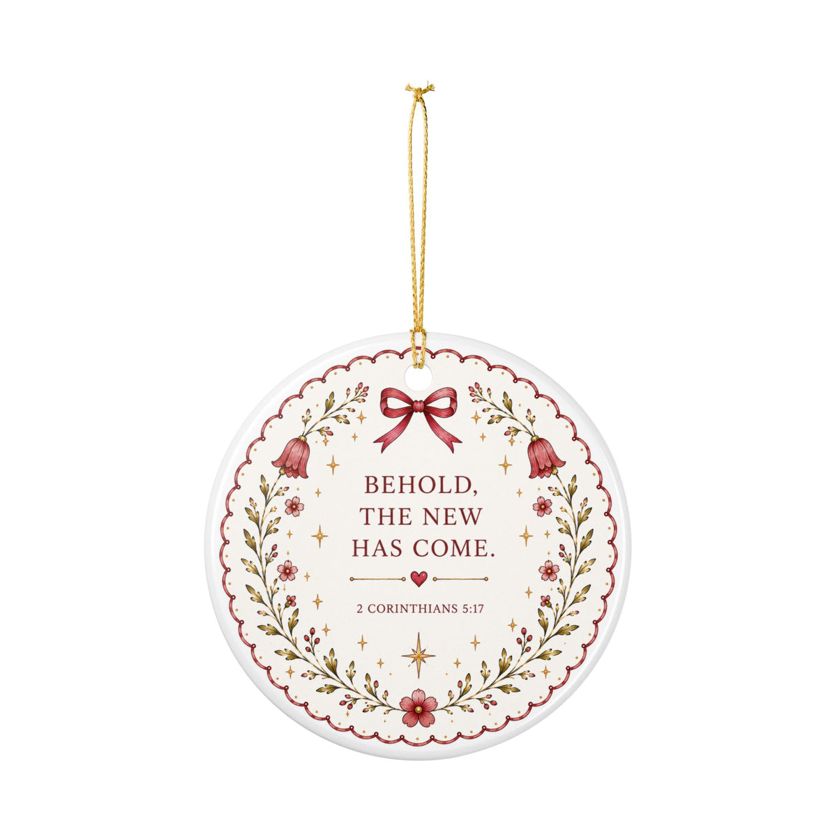 Behold Butterfly Ornament — Christian Christmas Ornament, 2 Corinthians 5:17