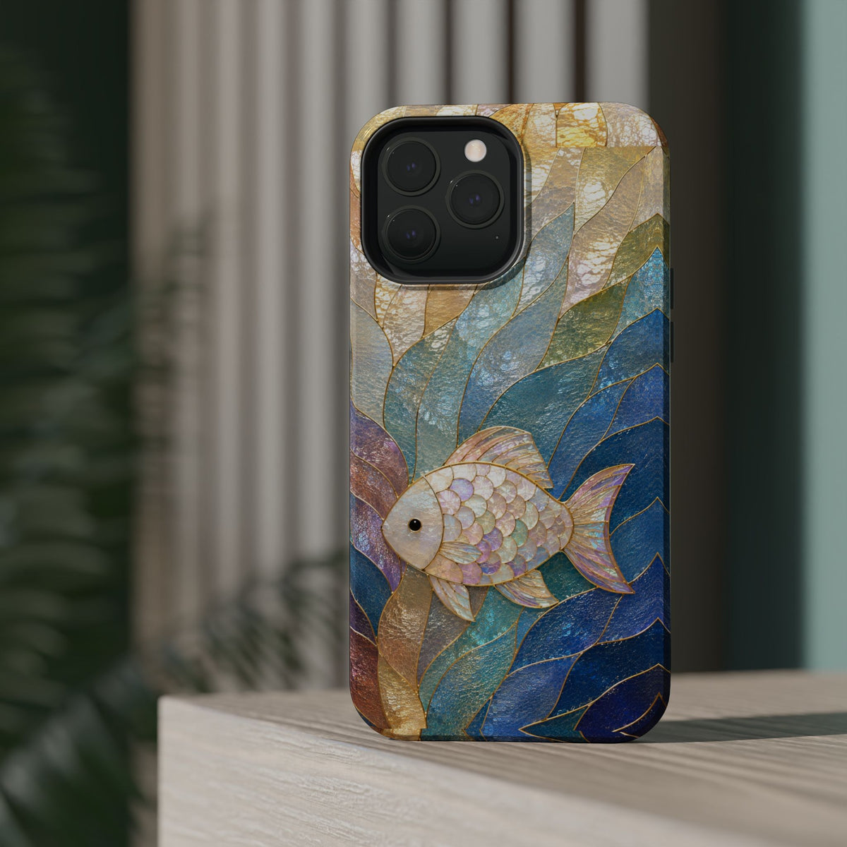 Fish Mosaic Magnetic Phone Case — Impact-Resistant Ocean Art