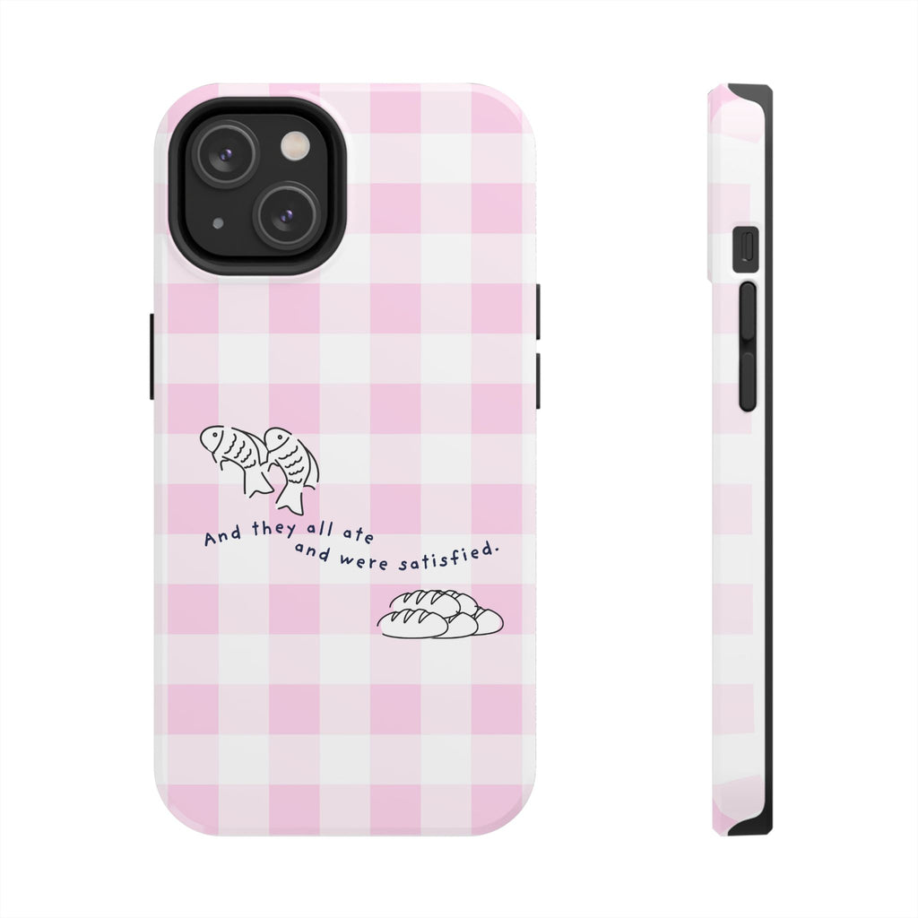 FISH AND LOAVES Gingham Phone Case (Pink)