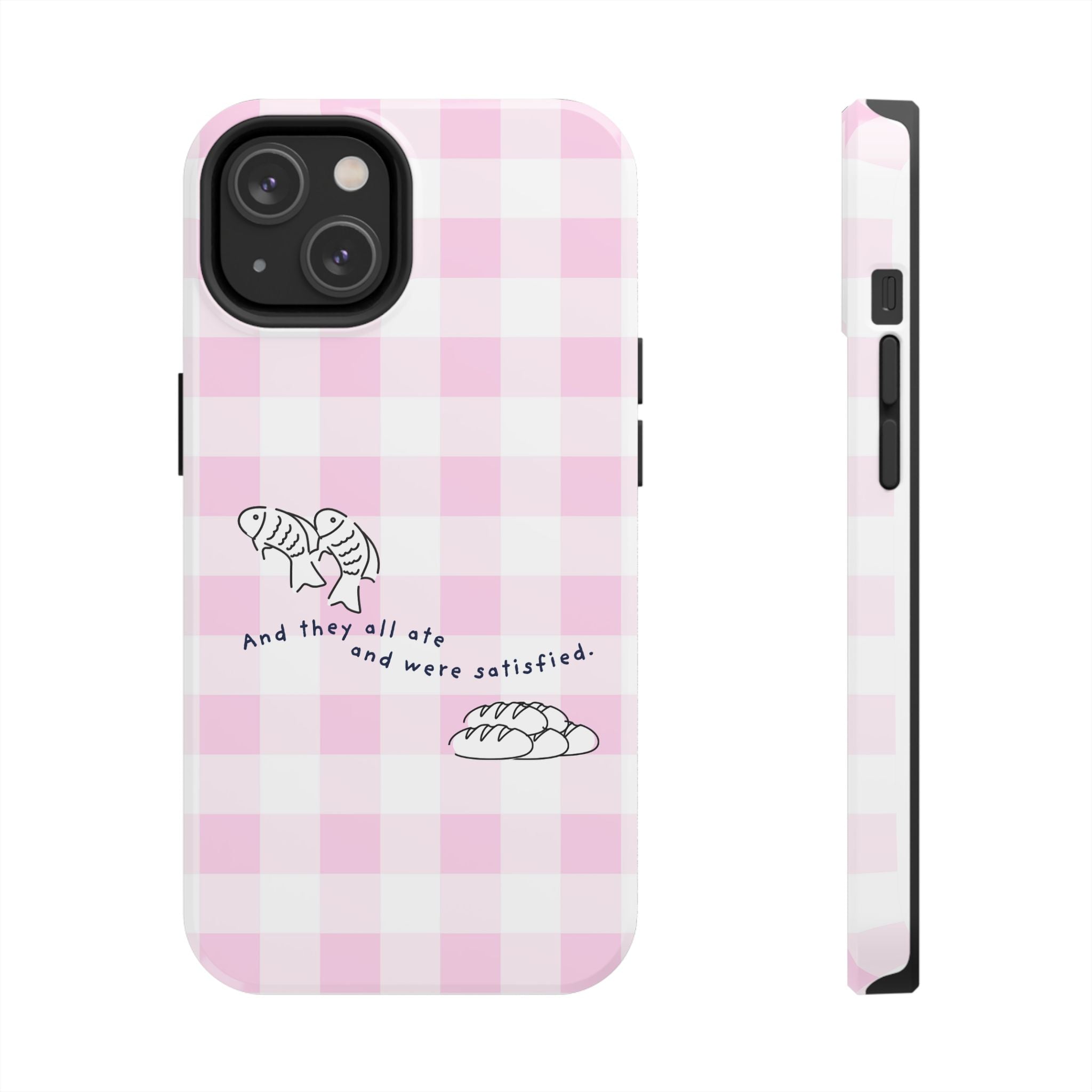 FISH AND LOAVES Gingham Phone Case (Pink)