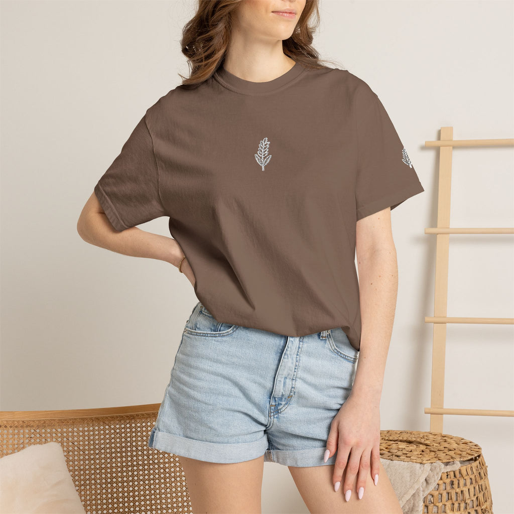 Christian Wheat Embroidered T-Shirt | Fall Comfort Colors Tee | Daily Bread Faith Shirt | Minimal Christian Fall Shirt