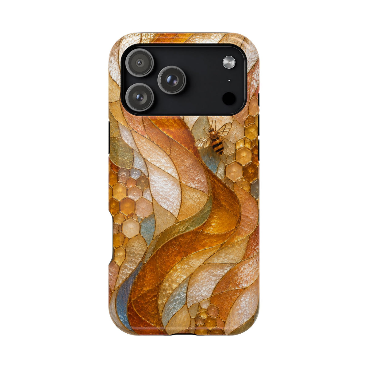 Abstract Amber Mosaic Phone Case — Magnetic Impact-Resistant iPhone Cover