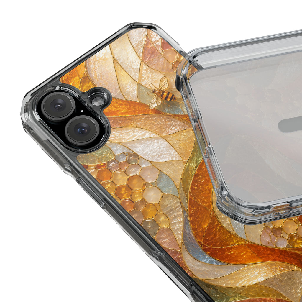 Clear Magnetic Phone Case — Autumn Mosaic Swirl Design