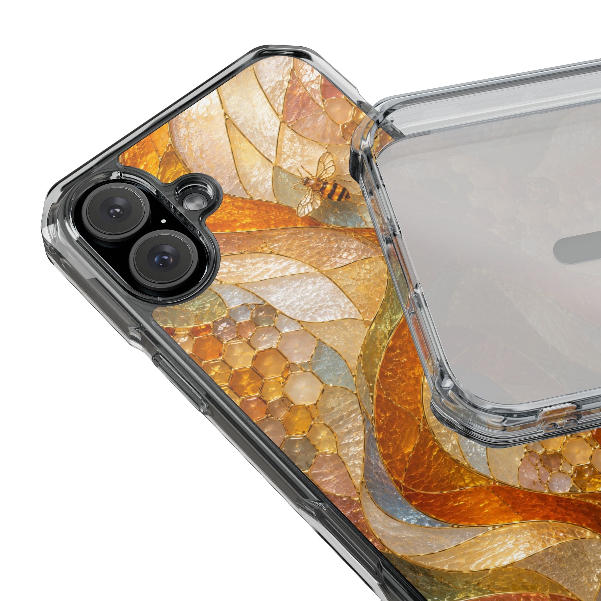 Clear Magnetic Phone Case — Autumn Mosaic Swirl Design