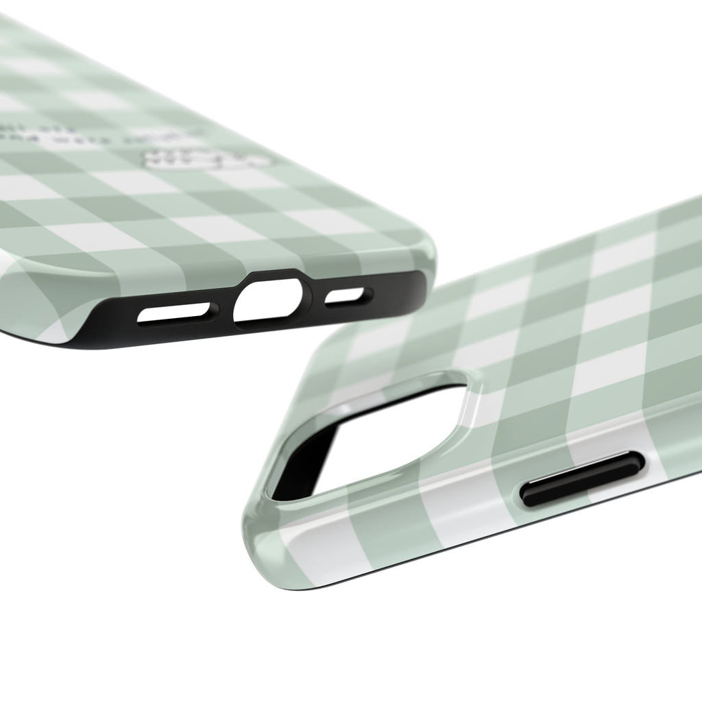 FISH AND LOAVES Gingham Phone Case (Green)
