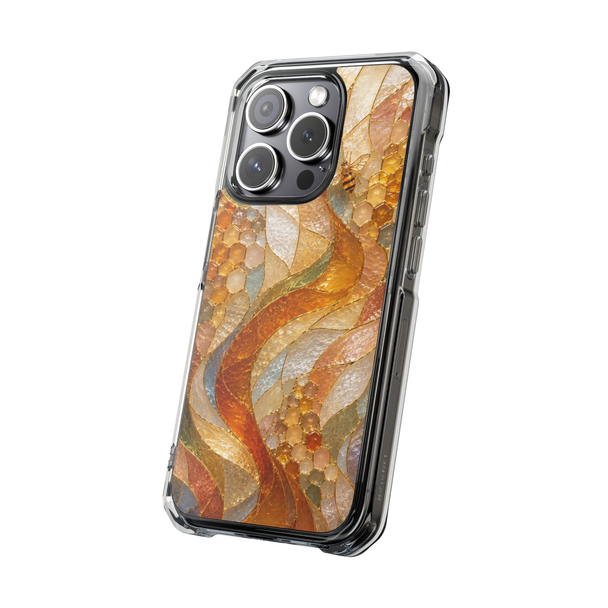 Clear Magnetic Phone Case — Autumn Mosaic Swirl Design