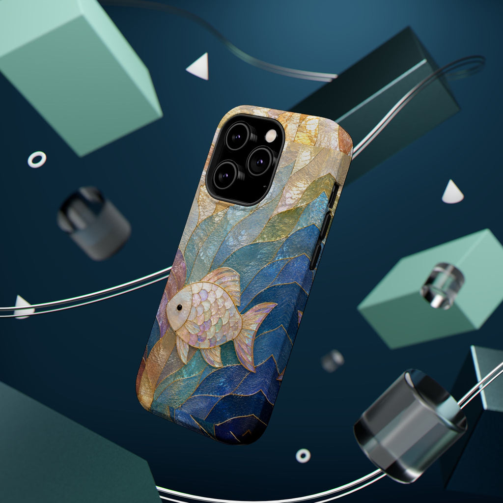 Fish Mosaic Magnetic Phone Case — Impact-Resistant Ocean Art