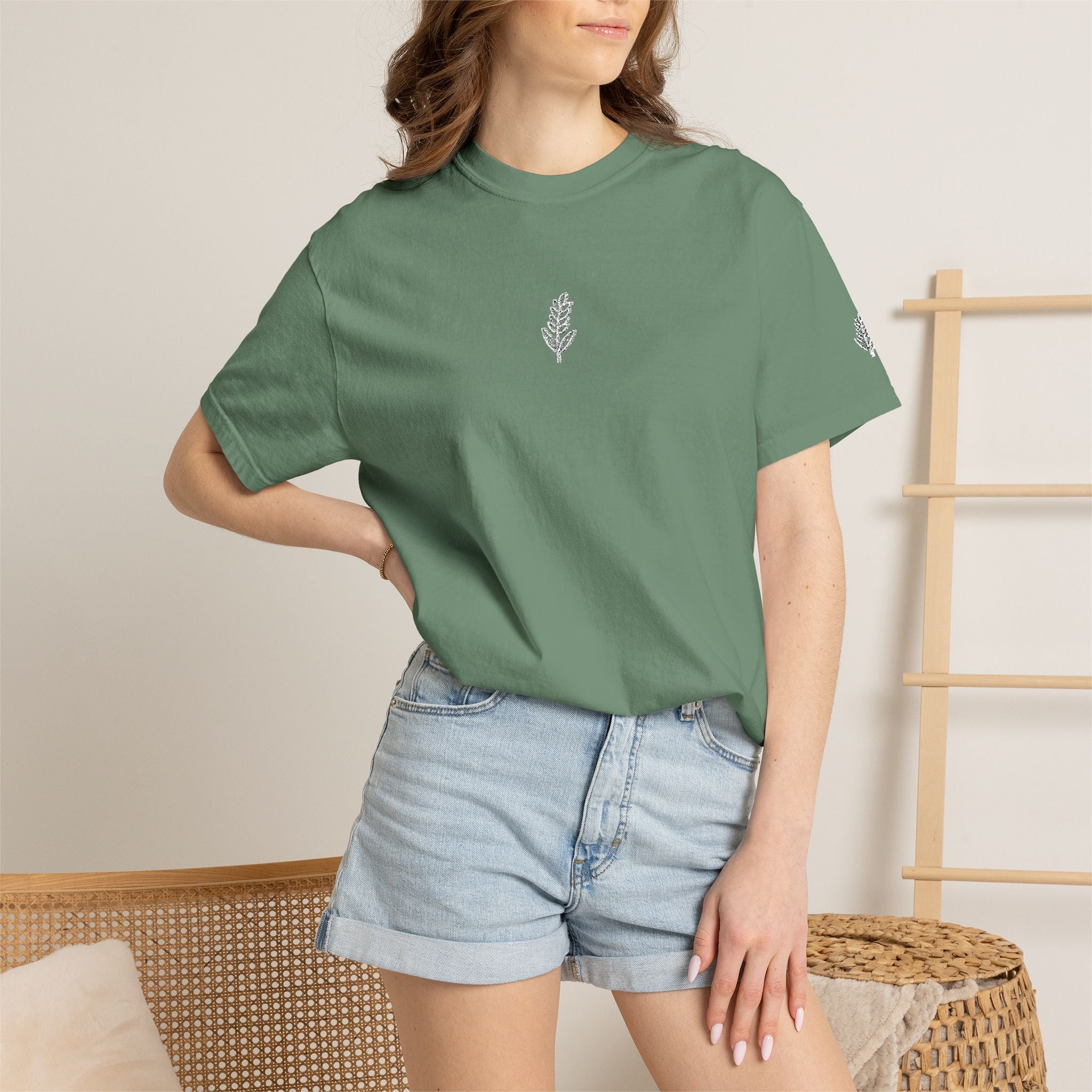 Christian Wheat Embroidered T-Shirt | Fall Comfort Colors Tee | Daily Bread Faith Shirt | Minimal Christian Fall Shirt