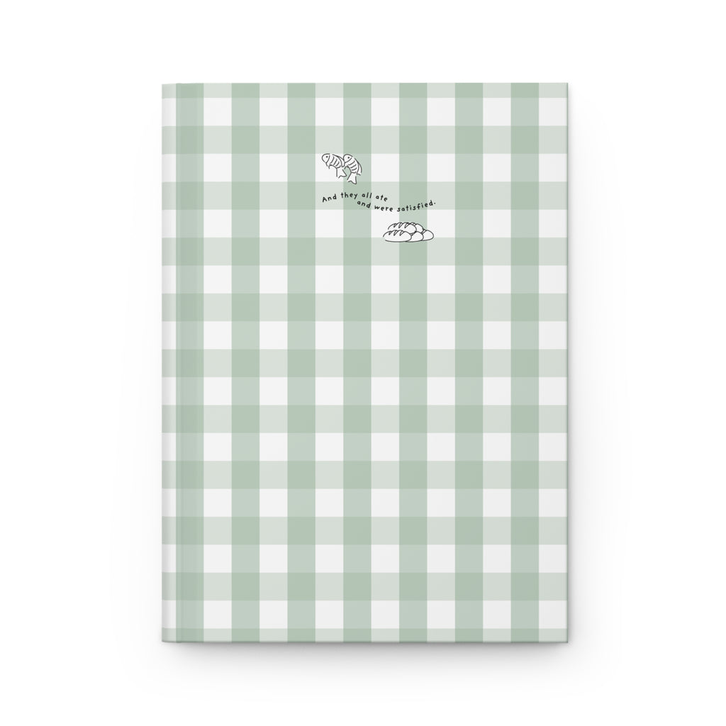 Green Gingham Christian Journal | Matthew 14:20 Hardcover Notebook | Bible Study Journal | Faith Gift for Women | Prayer Journal | Christian Stationery