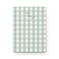 Green Gingham Christian Journal | Matthew 14:20 Hardcover Notebook | Bible Study Journal | Faith Gift for Women | Prayer Journal | Christian Stationery