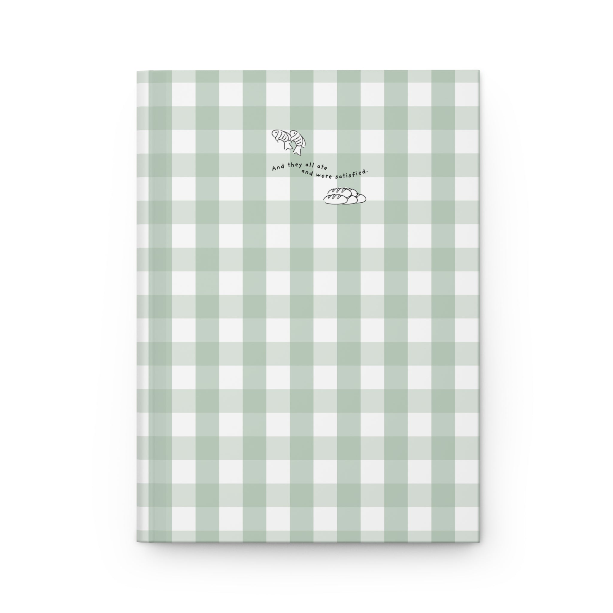 Green Gingham Christian Journal | Matthew 14:20 Hardcover Notebook | Bible Study Journal | Faith Gift for Women | Prayer Journal | Christian Stationery