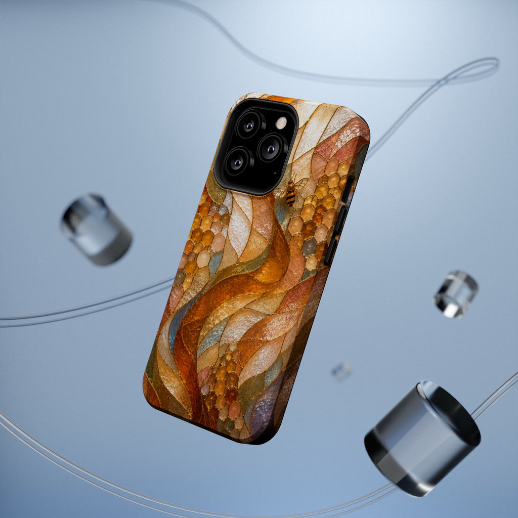 Abstract Amber Mosaic Phone Case — Magnetic Impact-Resistant iPhone Cover
