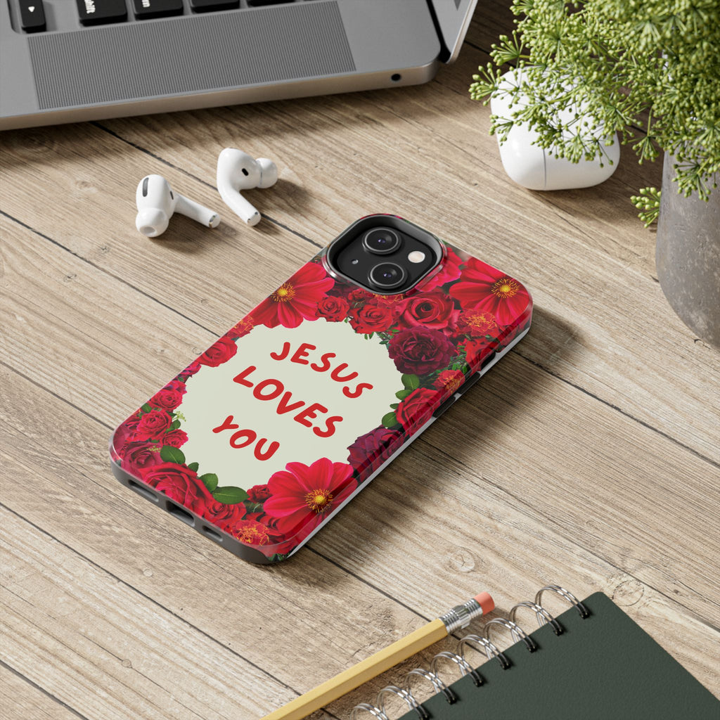 JESUS LOVES YOU Phone Case (Red)