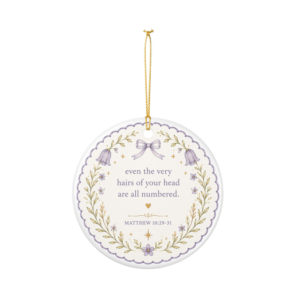 Memorial Ceramic Ornament — "Not Forgotten" Bird with Matthew 10:29-31