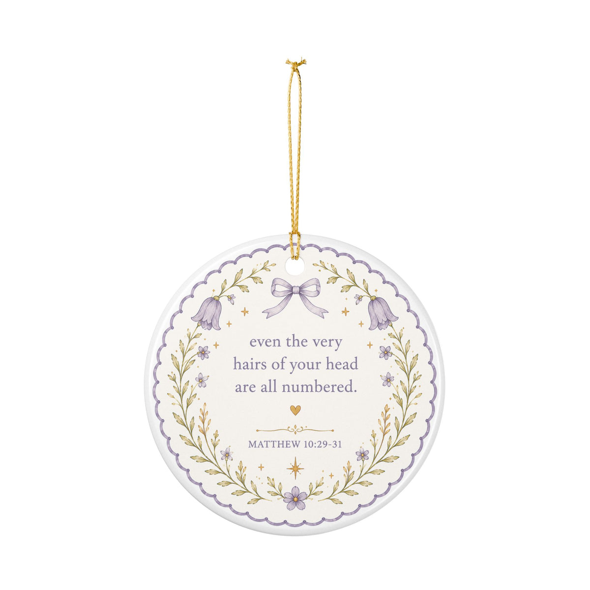 Memorial Ceramic Ornament — "Not Forgotten" Bird with Matthew 10:29-31