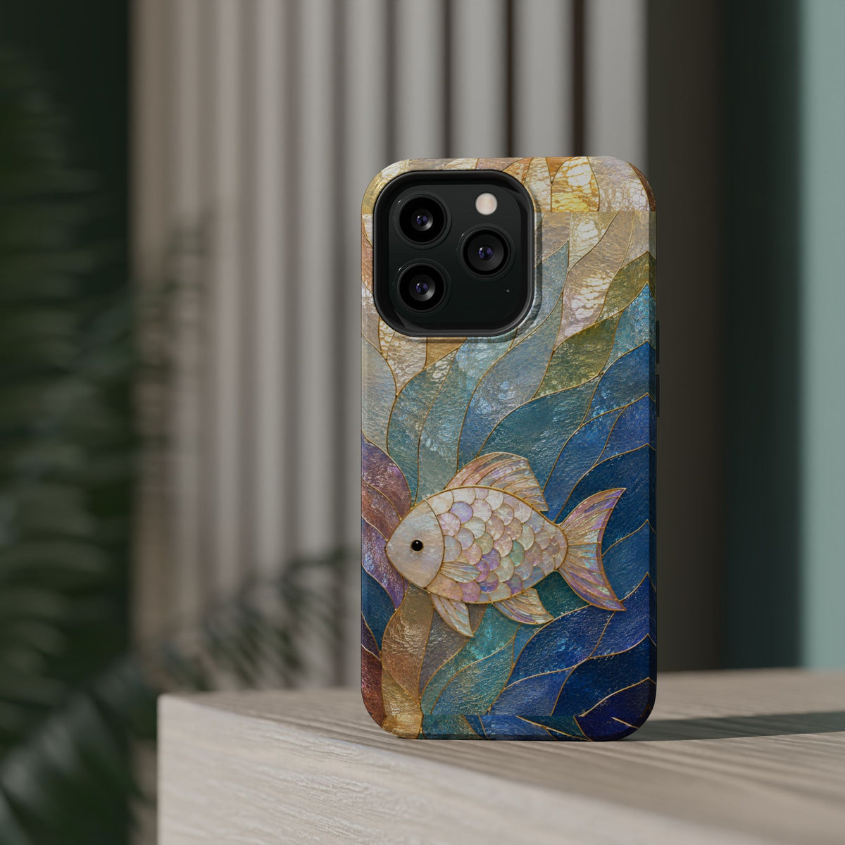 Fish Mosaic Magnetic Phone Case — Impact-Resistant Ocean Art